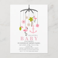 Flamingo Mobile Girl Modern Baby Shower