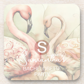 Flamingo Monogram Coaster