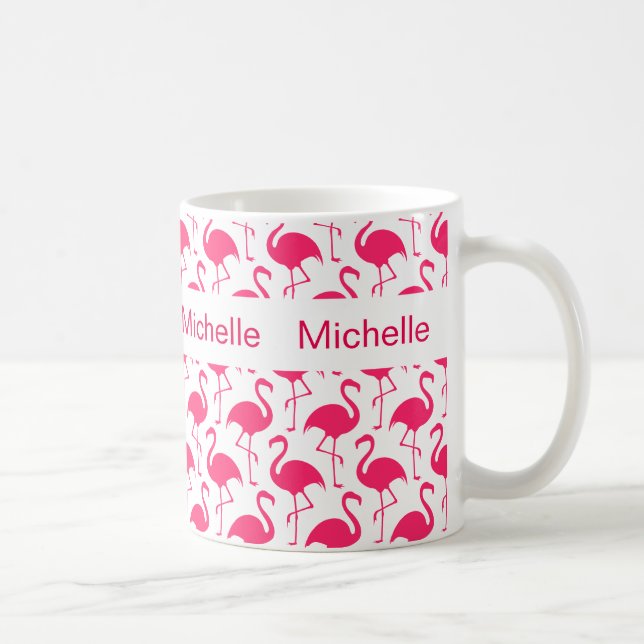 Flamingo Monogram Coffee Mugs (Right)
