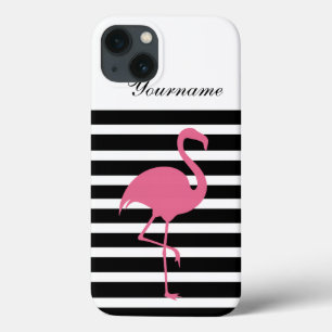 Flamingo Monogram Style iPhone 13 Case