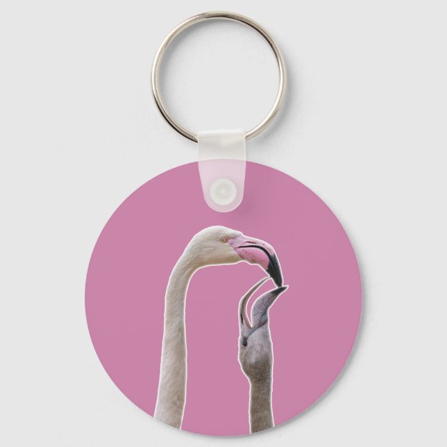 Flamingo Mother And Baby Keychain (Front)