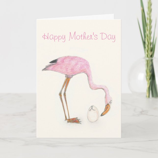 Flamingo Mother's Day card (Front)