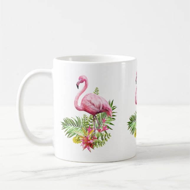 Flamingo Mug, Flamingo Coffee Mug, Pink Flamingo Mug (Left)