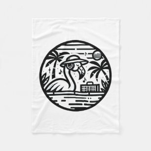 Flamingo Music Paradise - Vibrant Tropical Art Fleece Blanket