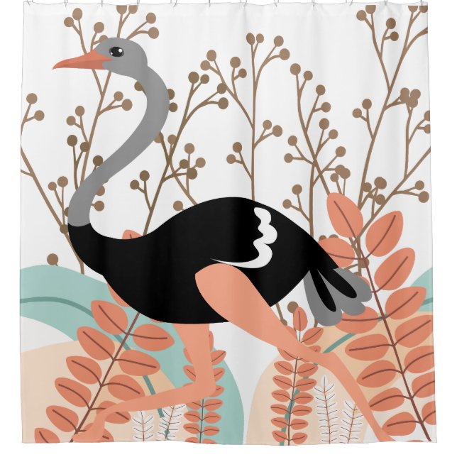 Flamingo nature themed Shower Curtain (Front)