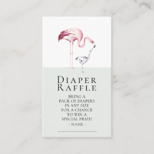 Flamingo Neutral Baby Shower Diaper Raffle Ticket Enclosure Card