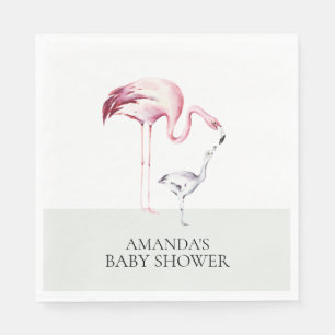 Flamingo Neutral Baby Shower Paper Napkins