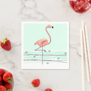 Flamingo Ocean Aqua paper napkins