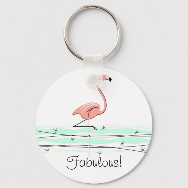 Flamingo Ocean 'Fabulous!' key chain (Front)