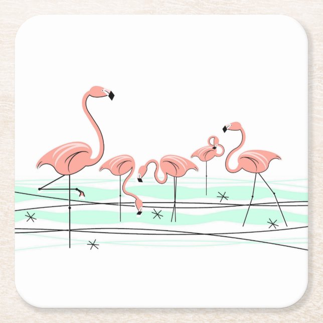 Flamingo Ocean Group coasters (Front)