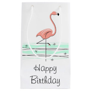 Flamingo Ocean Happy Birthday small Gift Bag
