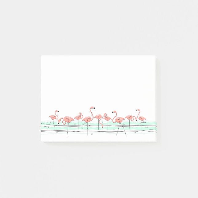 Flamingo Ocean Line Post-it Notes (Front)