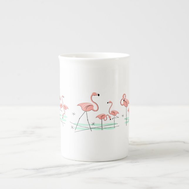 Flamingo Ocean Multi Large bone china mug (Front)