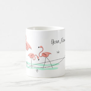 Flamingo Ocean 'Name' Trio mug