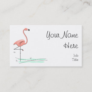 Flamingo Ocean side text Business Card