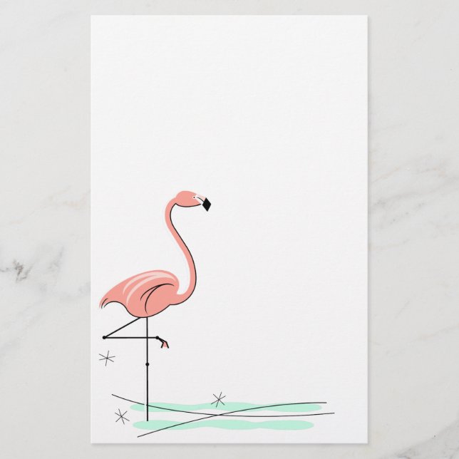 Flamingo Ocean stationery (Front)