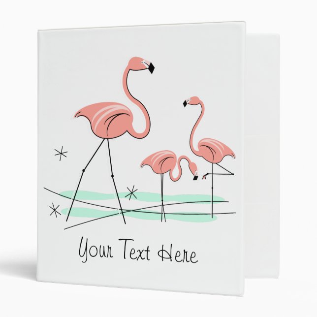 Flamingo Ocean Trio 2 "Front Back Text"  Binder (Front/Inside)
