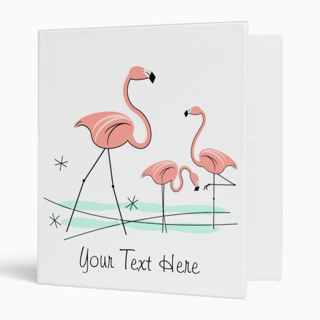 Flamingo Ocean Trio 2 "Front Text"  Binder (Front/Inside)