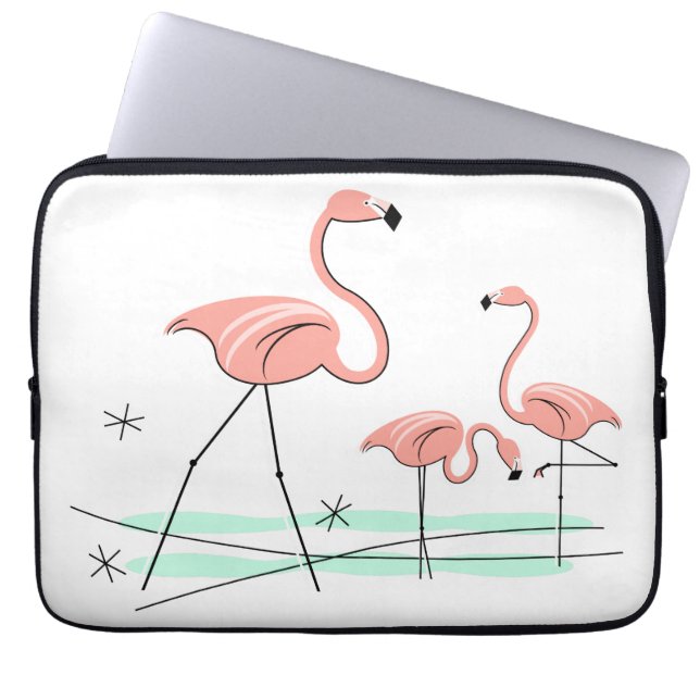 Flamingo Ocean Trio 2 laptop sleeve (Front)