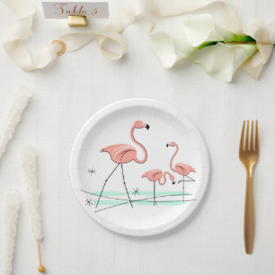 Flamingo Ocean Trio 2 paper plate
