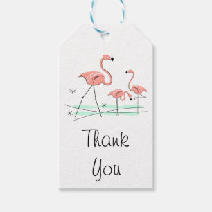 Flamingo Ocean Trio 2 Thank You gift tags