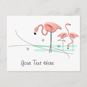 Flamingo Ocean Trio 3 Text postcard