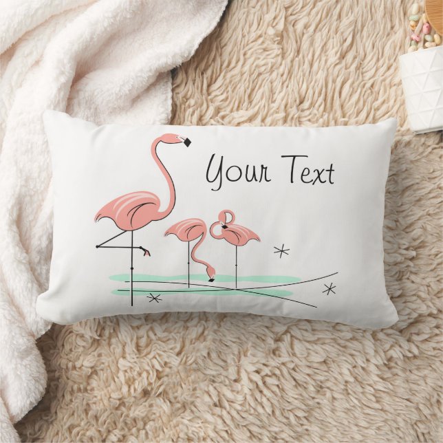 Flamingo Ocean Trio 4 striped back lumbar Pillow (Blanket)