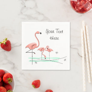 Flamingo Ocean Trio 4 Text paper napkins