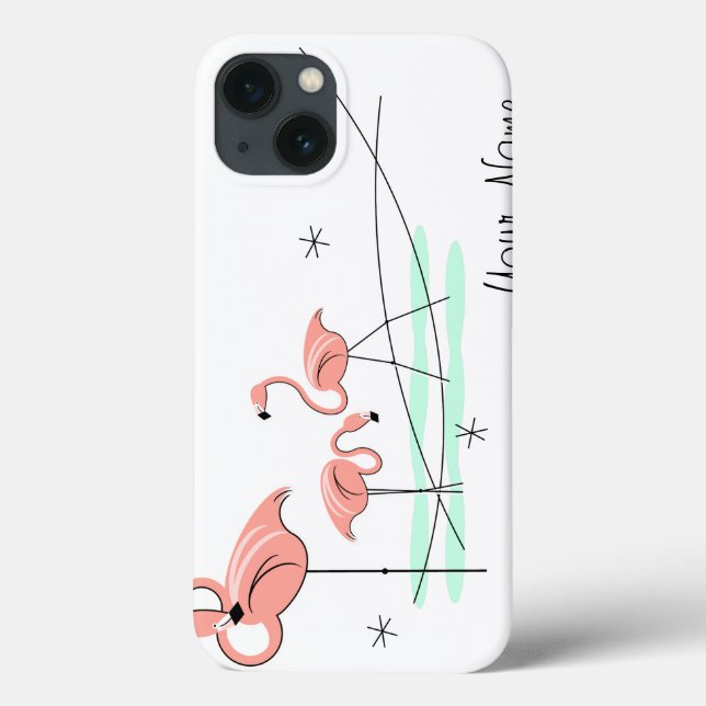 Flamingo Ocean Trio 'Name' iPad Mini case (Back)