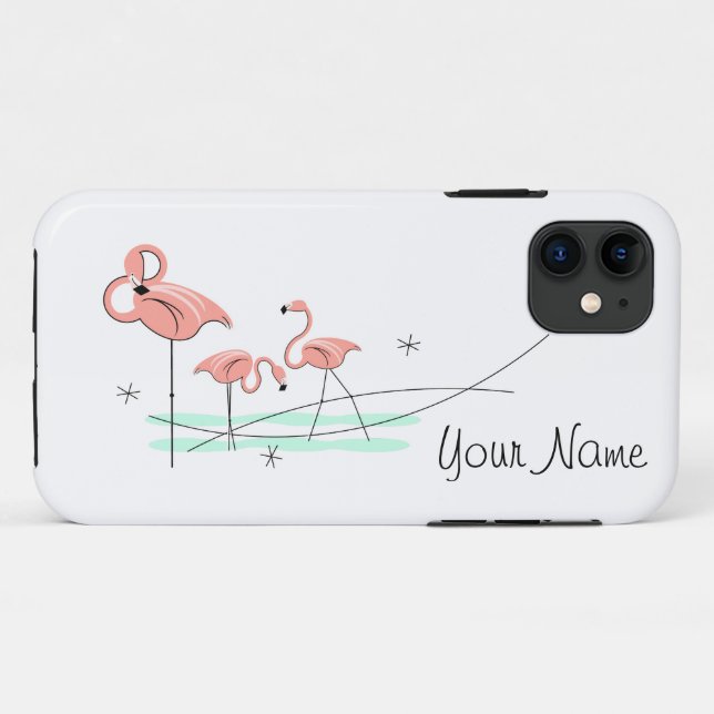 Flamingo Ocean Trio 'Name' iPhone 11 tough Case-Mate iPhone Case (Back (Horizontal))