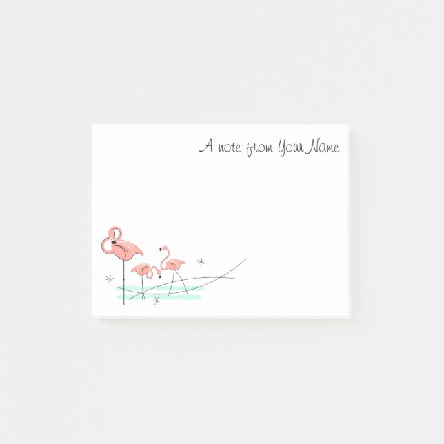 Flamingo Ocean Trio "Text" Post-it Notes (Front)