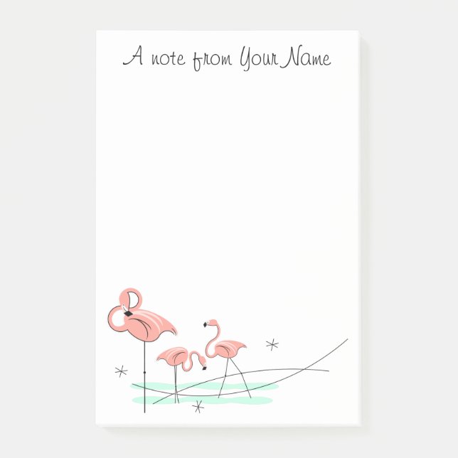 Flamingo Ocean Trio "Text" Post-it Notes (Front)