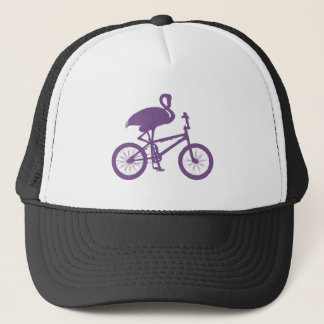 Flamingo on Bicycle Silhouette Trucker Hat