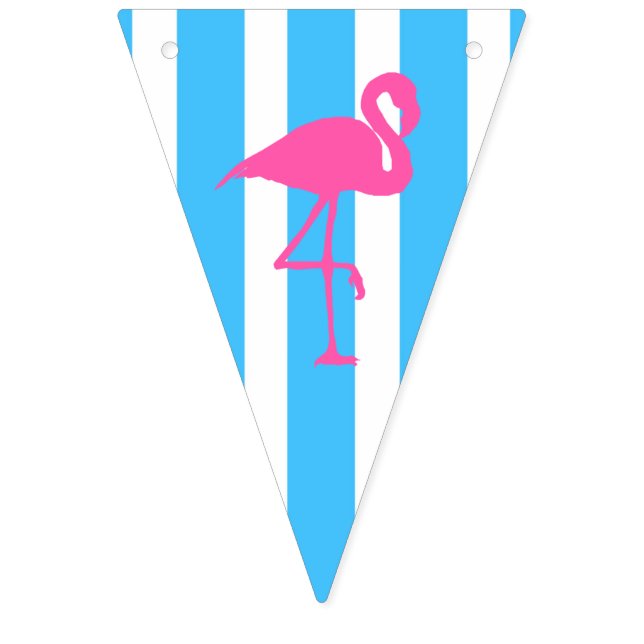 Flamingo on caribbean blue stripe flags (First Flag)