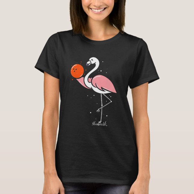 Flamingo Orange Bowling Pin Ball  Bowling S T-Shirt (Front)