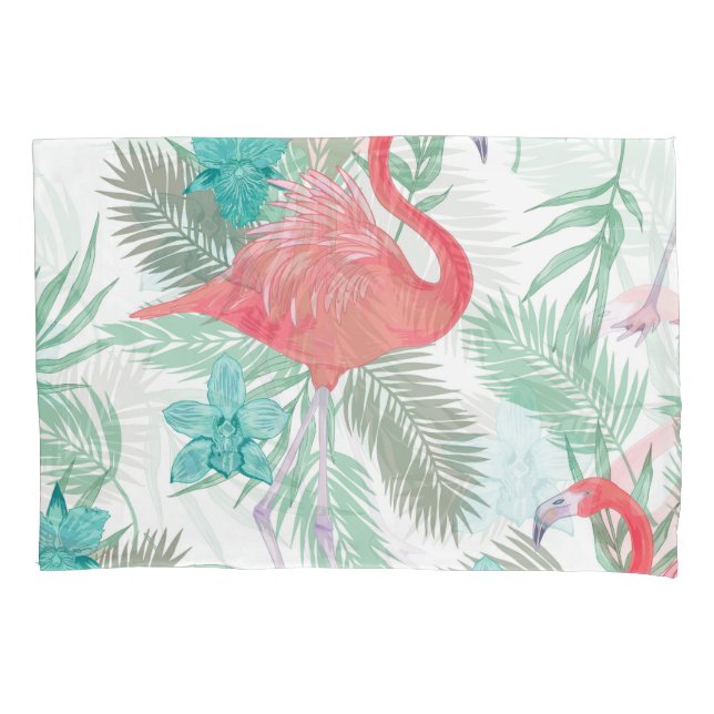 Flamingo, orchid: romantic vintage pattern. pillowcase (Front)
