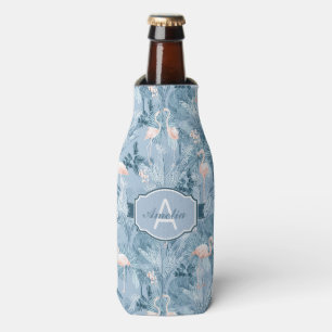 Flamingo Orchid Tropical Pattern Blue ID868 Bottle Cooler