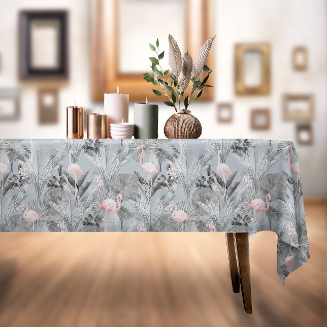 Flamingo Orchid Tropical Pattern Grey ID868 Tablecloth (Creator Uploaded)