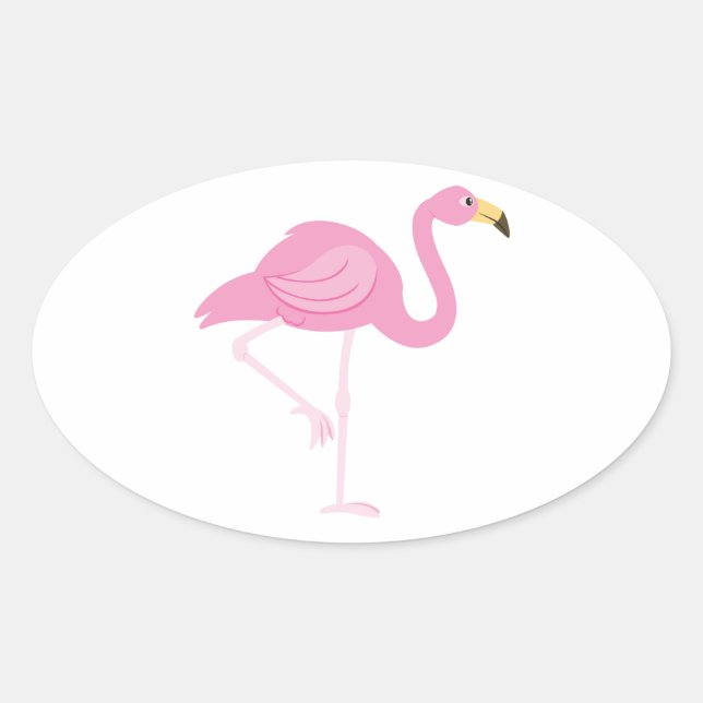 Flamingo Oval Sticker (Front)