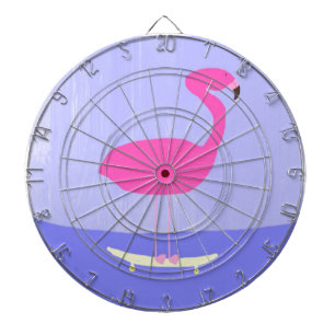flamingo painting art dartboard
