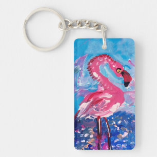 Flamingo Painting Keychain