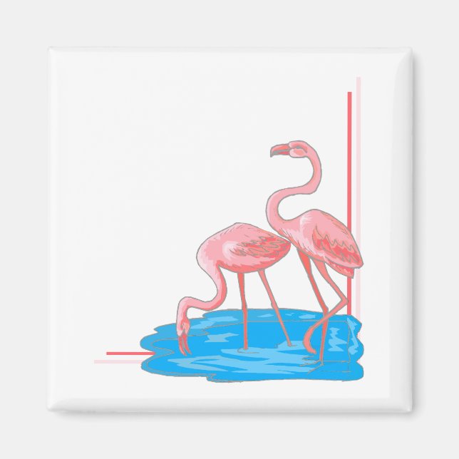 Flamingo Pair Magnet (Front)