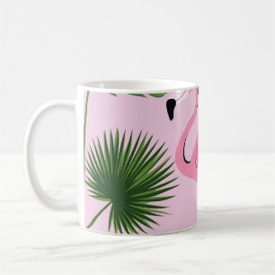 Flamingo Palm Leaves Tropical Design Coffee Mug