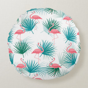 Flamingo Palms Throw Pillow
