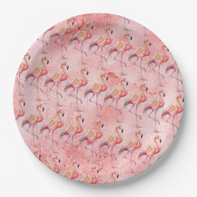 Flamingo Paper Plate (Front)