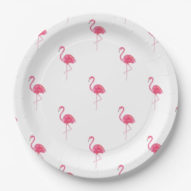 Flamingo Paper Plates 9" (Front)