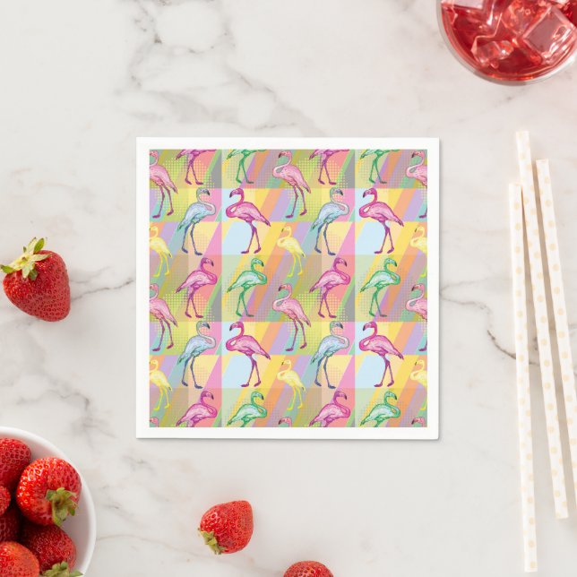 Flamingo Parade Napkin (Insitu)