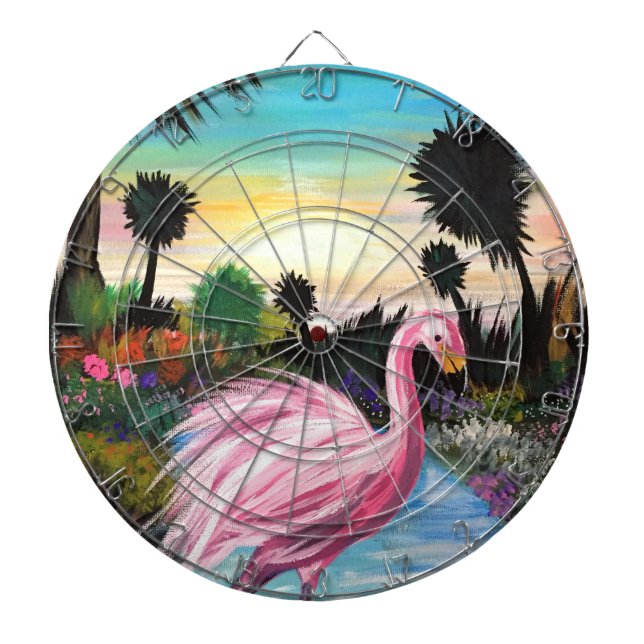 Flamingo Paradise  Dartboard (Front)