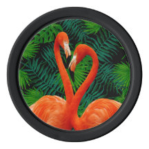 Flamingo Paradise Poker Chips, Black
