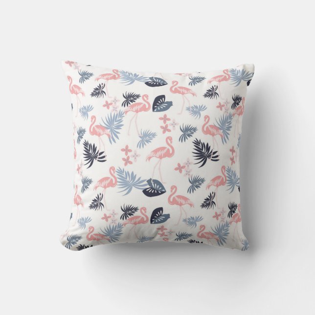 Flamingo Paradise Throw Pillow (Front)